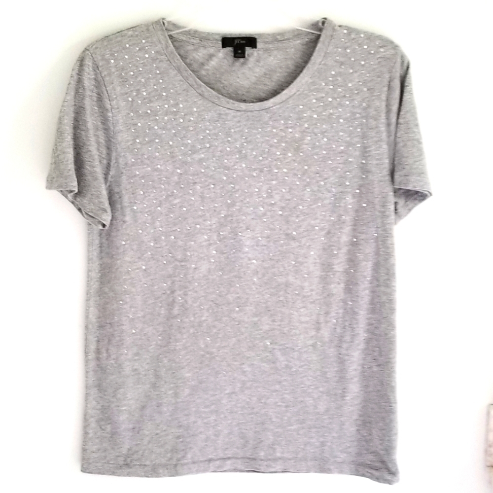 J. Crew Sparkle beaded tshirt